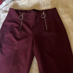 Maroon Pants with Silver Accents